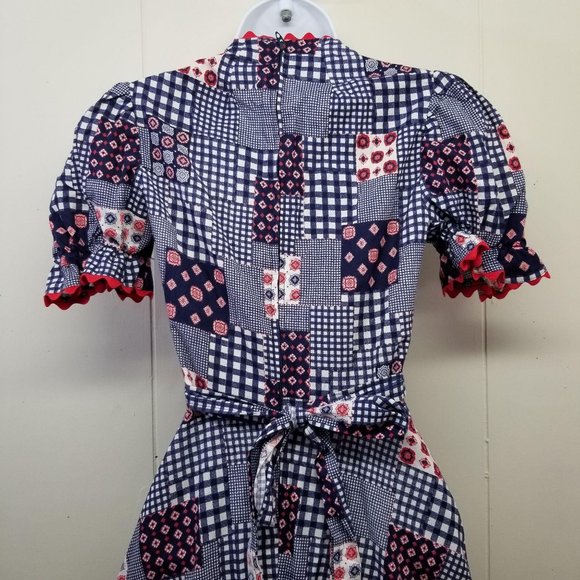 Vtg Handmade Patchwork Cottagecore Prairie Dress - Picture 3 of 3